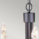 Lampadario classico grande con struttura in acciaio e 5 diffusori