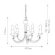 Lampadario classico grande con struttura in acciaio e 5 diffusori
