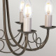 Lampadario classico grande con struttura in acciaio e 6 diffusori