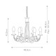 Lampadario classico grande con struttura in acciaio e 6 diffusori