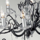 Lampadario classico grande in acciaio con 10 diffusori e dettagli in vetro