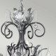 Lampadario classico grande in acciaio con 10 diffusori e dettagli in vetro