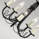 Lampadario classico medio con struttura in acciaio e 5 diffusori
