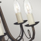 Lampadario classico medio con struttura in acciaio e 5 diffusori