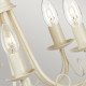 Lampadario classico medio con struttura in acciaio e 5 diffusori