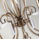 Lampadario classico regolabile in altezza con cinque braccia in acciaio