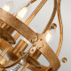 Lampadario dal design rustico con struttura in acciaio e 4 lampadine