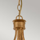 Lampadario dal design rustico con struttura in acciaio e 4 lampadine