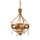 Lampadario dal design rustico con struttura in acciaio e 4 lampadine