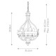 Lampadario dal design rustico con struttura in acciaio e 4 lampadine