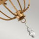 Lampadario dal design rustico con struttura in acciaio e 6 lampadine