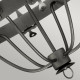 Lampadario dal design rustico con struttura in acciaio e 6 lampadine