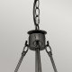 Lampadario dal design rustico con struttura in acciaio e 6 lampadine