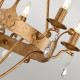 Lampadario dal design rustico con struttura in acciaio e 6 lampadine
