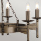 Lampadario dal design rustico struttura in acciaio e 6 diffusori