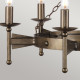 Lampadario dal design rustico struttura in acciaio e 6 diffusori