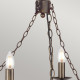 Lampadario dal design rustico struttura in acciaio e 6 diffusori