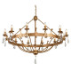 Lampadario gigante dal design rustico con struttura in acciaio e 12 lampadine