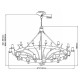 Lampadario gigante dal design rustico con struttura in acciaio e 12 lampadine