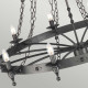 Lampadario gigante in acciaio dal design rustico con 18 lampadine