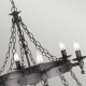 Lampadario gigante in acciaio dal design rustico con 18 lampadine