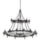 Lampadario gigante in acciaio dal design rustico con 18 lampadine