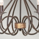 Lampadario grande in acciaio dal design rustico con 6 lampadine