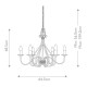 Lampadario grande in acciaio dal design rustico con 6 lampadine