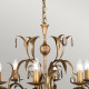 Lampadario grande struttura in acciaio classica 8 diffusori e dattagli in vetro