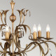 Lampadario grande struttura in acciaio classica 8 diffusori e dattagli in vetro