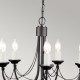 Lampadario in acciaio con 5 lampadine dal design rustico