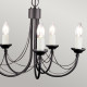Lampadario in acciaio con 6 lampadine dal design rustico