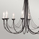 Lampadario in acciaio con 8 lampadine dal design rustico