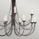 Lampadario in acciaio con 12 lampadine dal design rustico