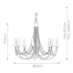 Lampadario in acciaio con 8 lampadine dal design rustico