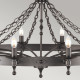 Lampadario in acciaio dal design rustico con 12 diffusori