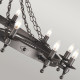 Lampadario in acciaio dal design rustico con 12 diffusori