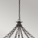 Lampadario in acciaio dal design rustico con 12 diffusori