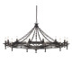 Lampadario in acciaio dal design rustico con 12 diffusori