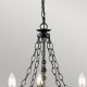 Lampadario in acciaio dal design rustico con 5 diffusori