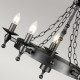 Lampadario in acciaio dal design rustico con 5 diffusori