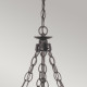 Lampadario in acciaio dal design rustico con 6 lampadine