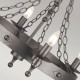 Lampadario in acciaio dal design rustico con 6 lampadine