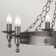 Lampadario in acciaio dal design rustico con 6 lampadine