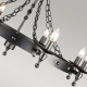 Lampadario in acciaio dal design rustico con 8 diffusori