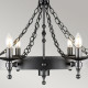Lampadario in acciaio dal design rustico con 8 diffusori