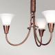 Lampadario medio classico con struttura in acciaio e 3 diffusori in vetro