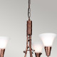 Lampadario medio classico con struttura in acciaio e 3 diffusori in vetro