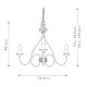 Lampadario medio in acciaio dal design rustico con 3 lampadine