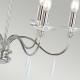 Lampadario medio con struttura in acciaio con dettagli in vetro con 6 lampadine